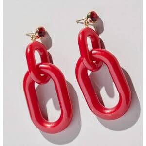 NEW NICKEL & SUEDE bianca acrylic statement earrings in red